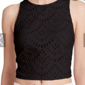 Alice & Olivia Eyelet Crop Top
